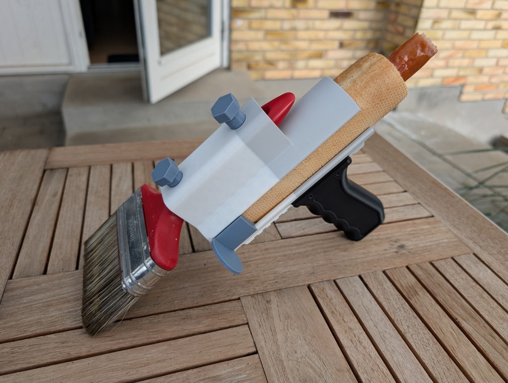 Paint brush and french hotdog holder