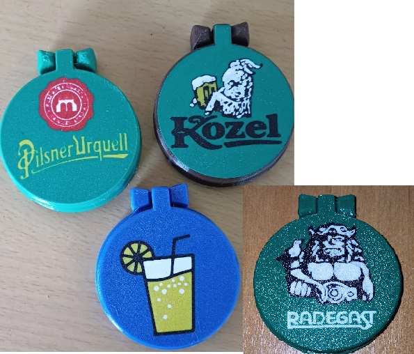 Víčko plechovky piva Pilsner a Kozel , Radegast, limonáda , Pilsner and Kozel ,Radegast , limonade beer can lid