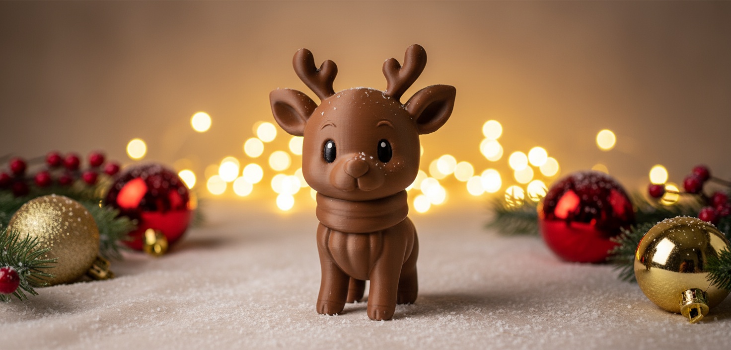 Standing Reindeer with Cozy Scarf Christmas Figure