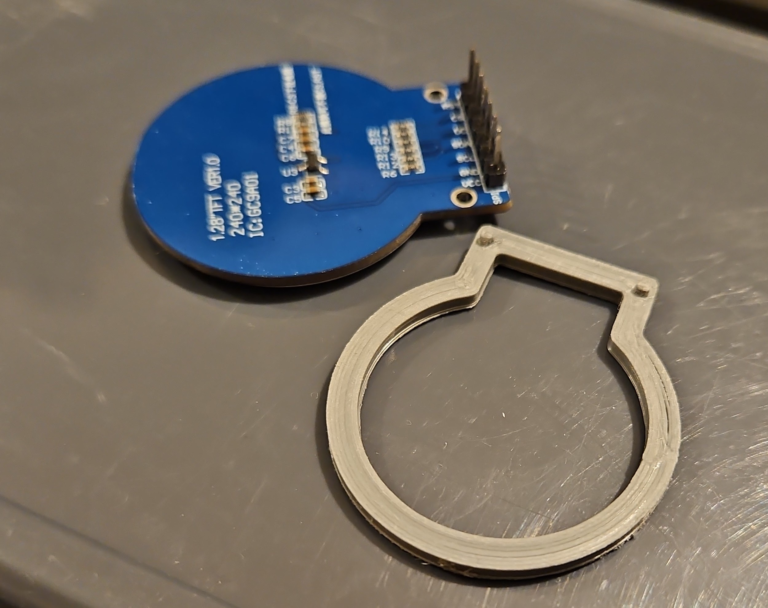 EMFCamp Tildagon Badge GC9A01 Screen Shim With Locator Pins