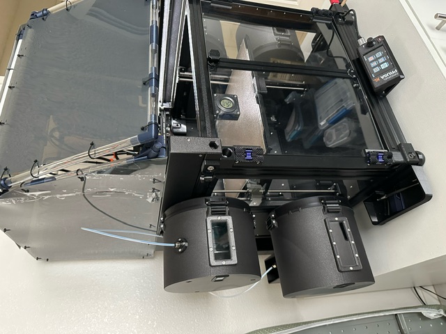Universal Rewind Spool Dry Box, Drybox mounted to Prusa XL / 3030 Frame Using Filler Brace (Updated for all positions)