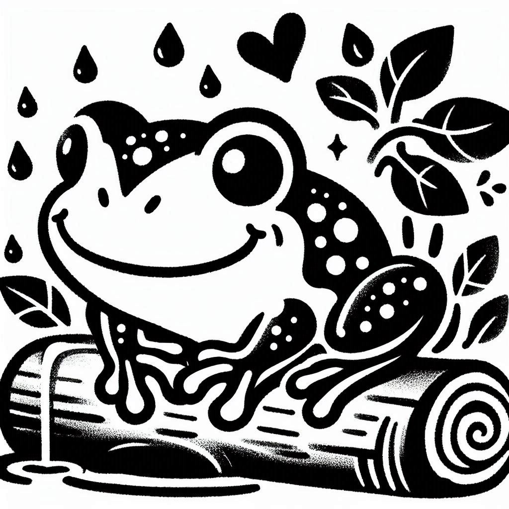window art for kids / coaster: Frog 2 (four colours)