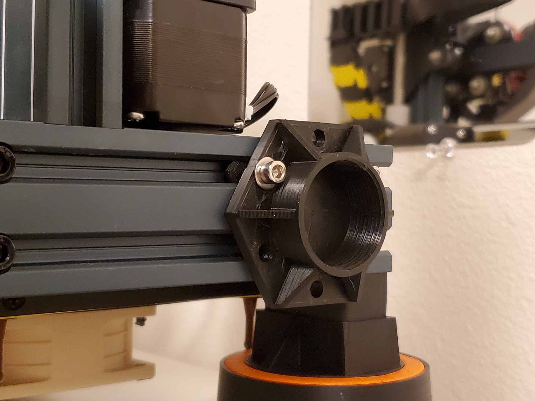 Ultra compact print spool holder adapter with M30 1.5 thread for wall or print frame mount