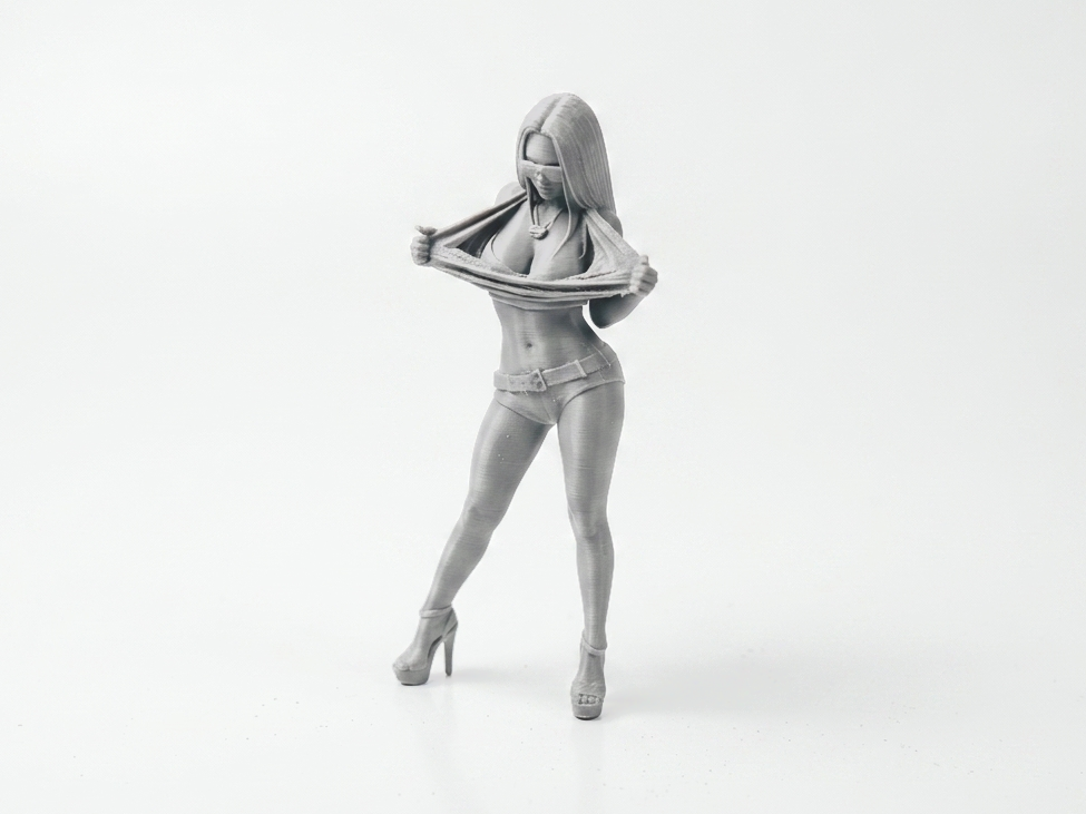 Female Figure Ripping Shirt Statue 3D Printable