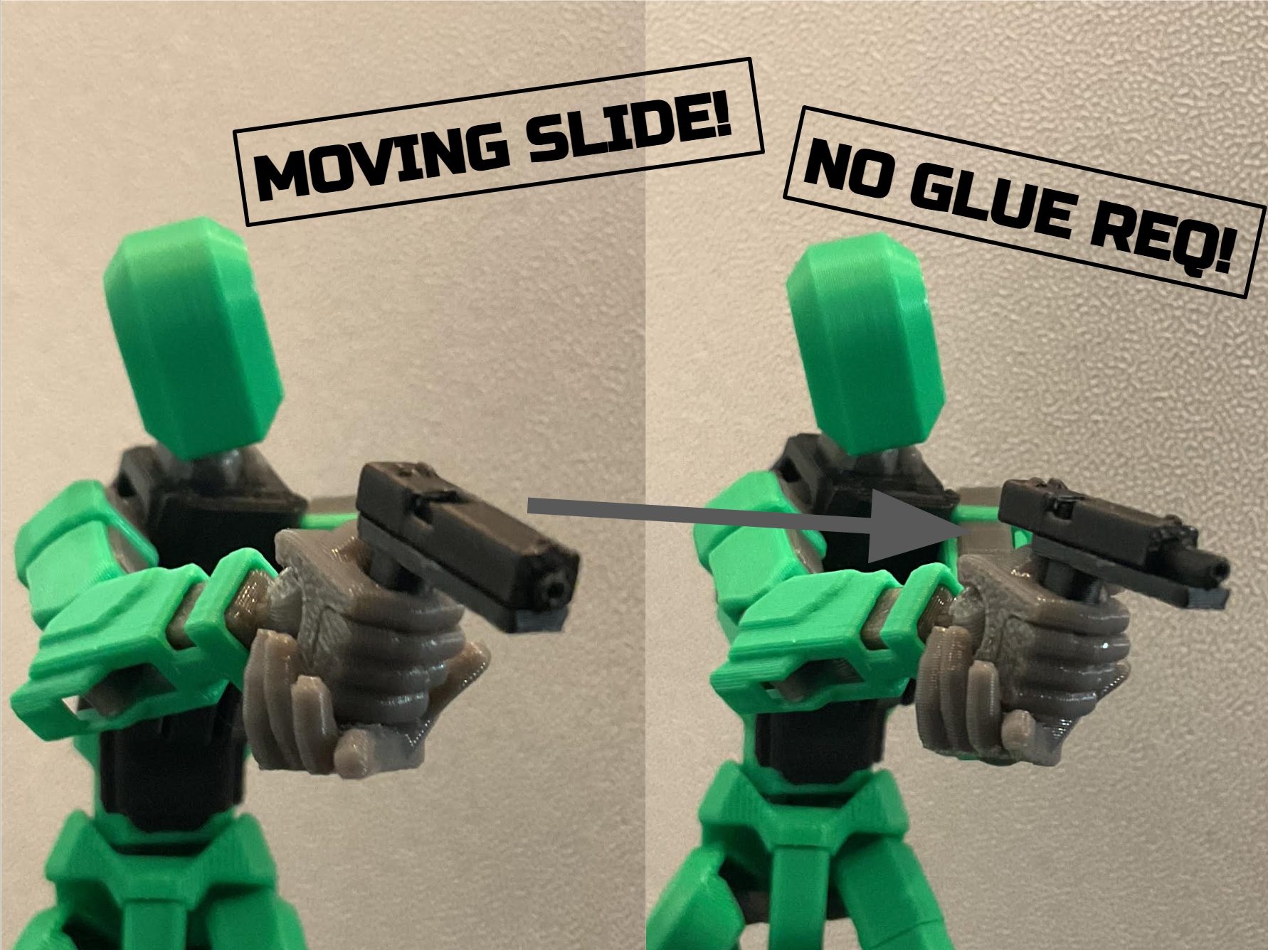 Pistol/Gun for Carbon/Dummy 13 BETA (MOVING SLIDE+Silencer variant) NO GLUE REQ