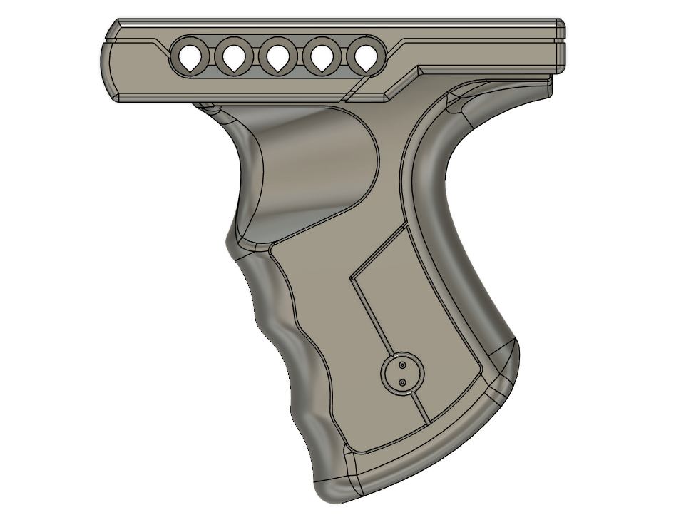 Nerf Raider / Rampage grip for picatinny and Dart Zone rails