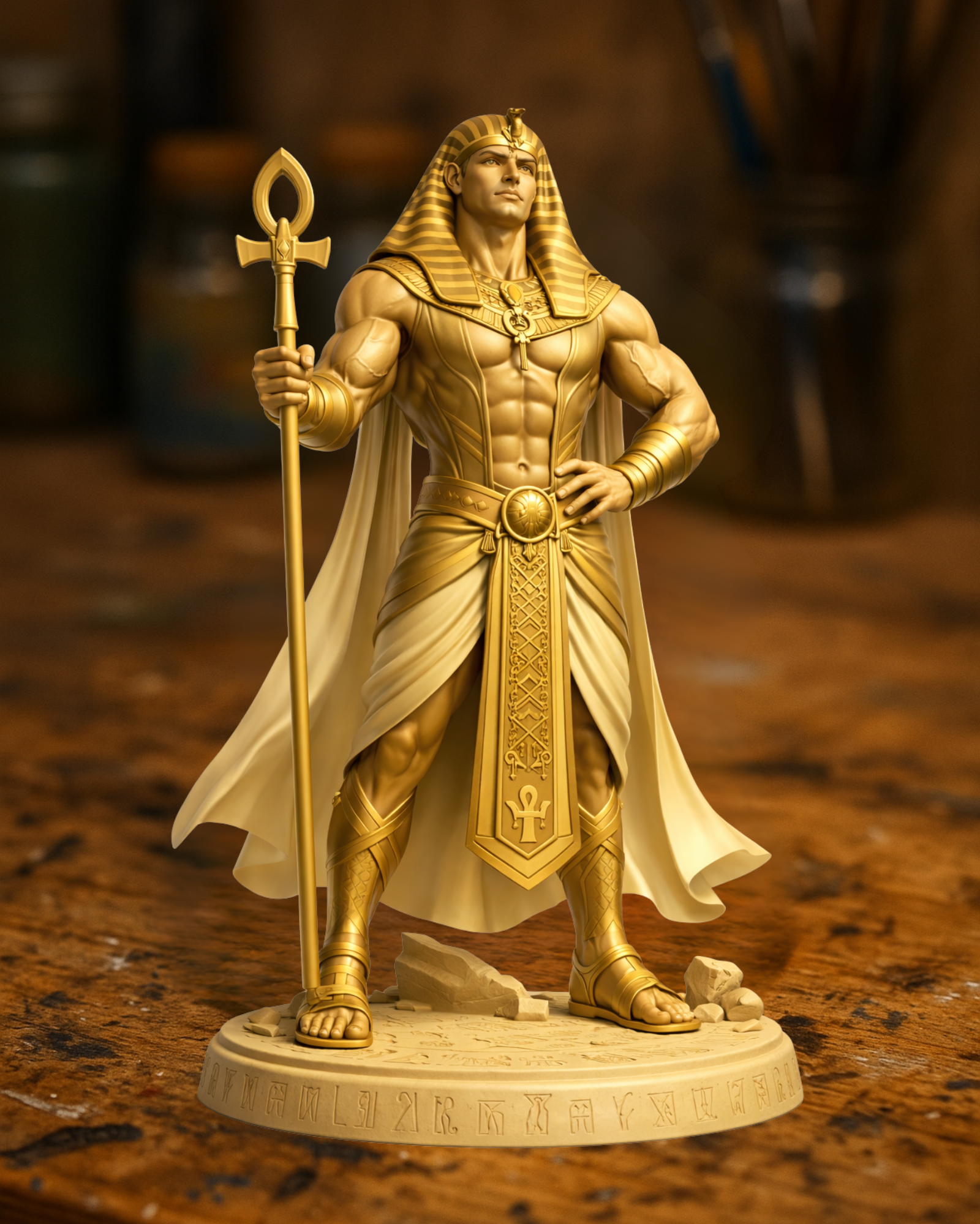 Golden Pharaoh — Ancient Egyptian King Statue