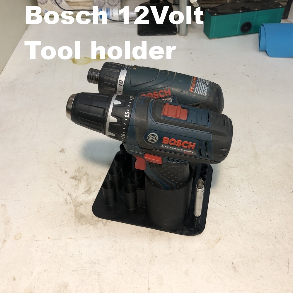 Tool holder for Bosch 12 volt tools 2 versions added 2 versions with place for extra battery