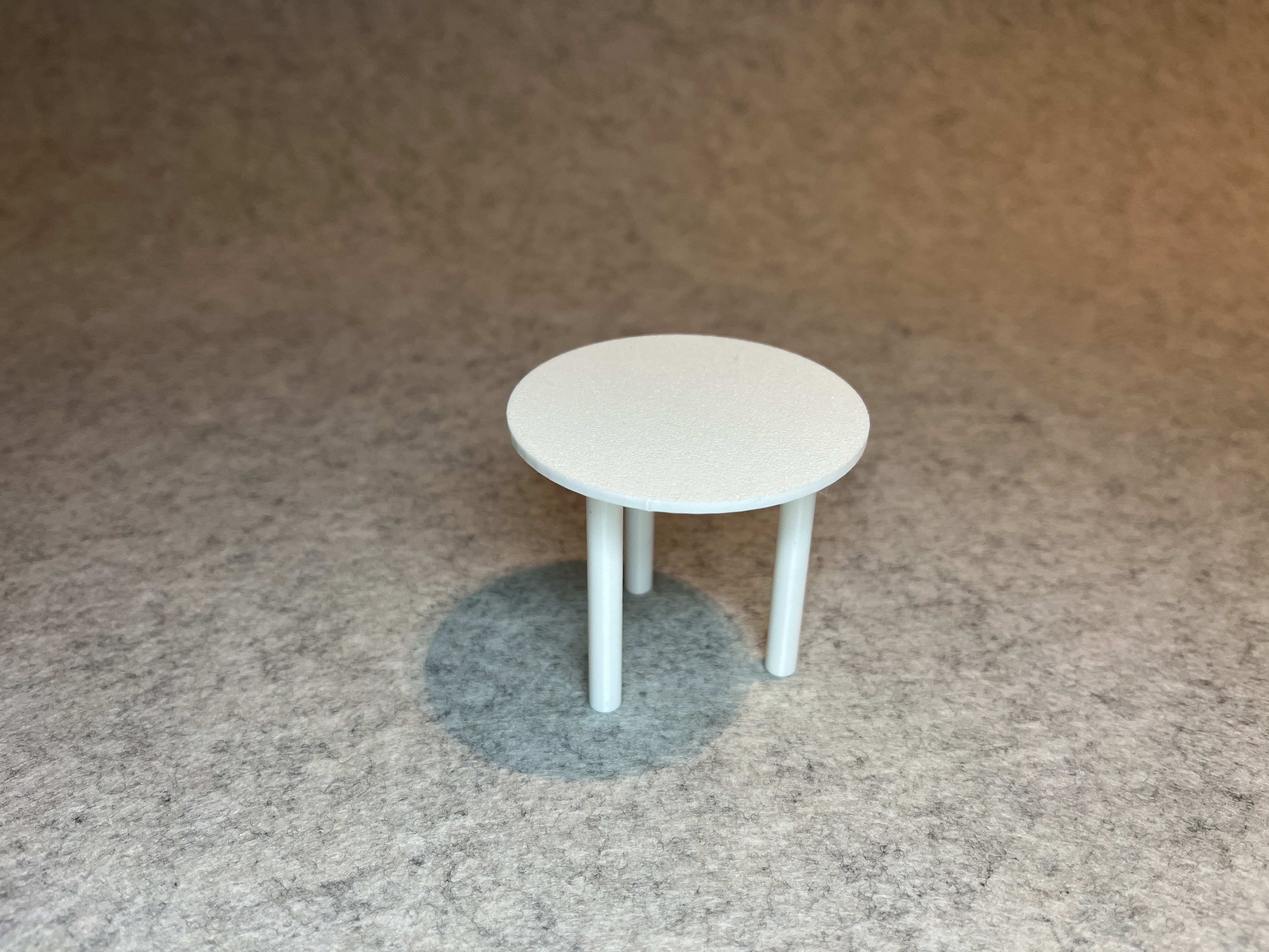 Round coffee table dollhouse miniature house 1:18