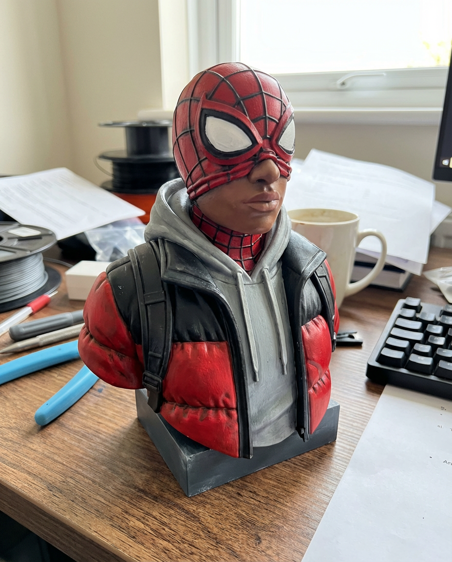 Spider-Man Miles Morales Bust | Puffer Jacket Streetwear
