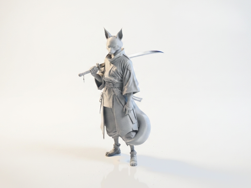 Samurai Fox Warrior Figurine Animals 3D Printable
