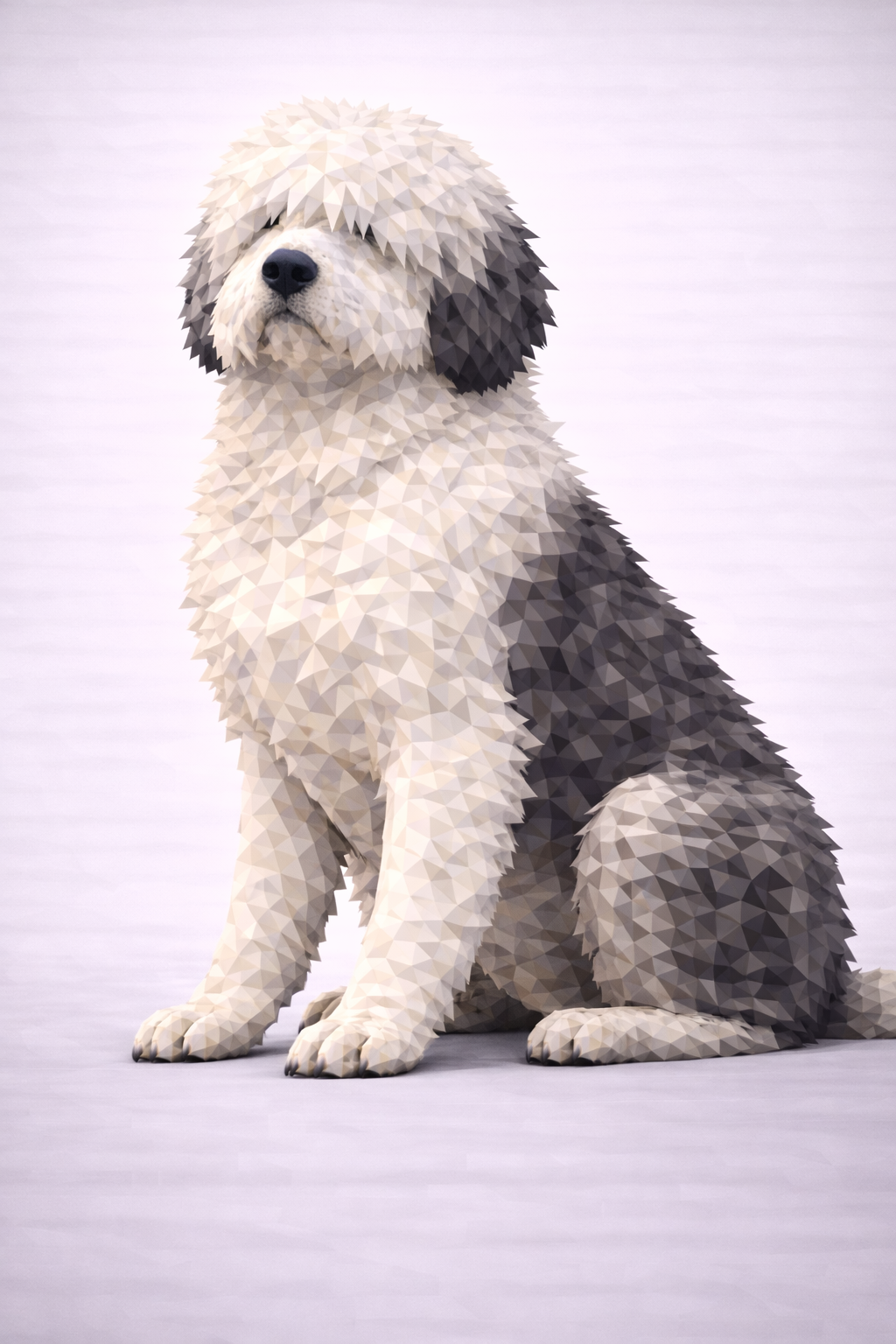 Old English Sheepdog Low Poly