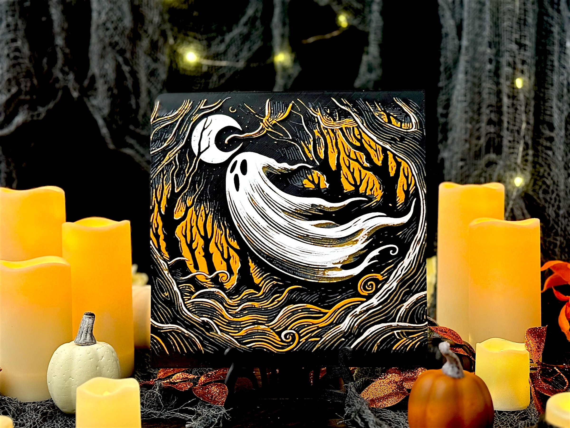 "Whispers Through the Hollow" - Halloween Ghost 1 Hueforge