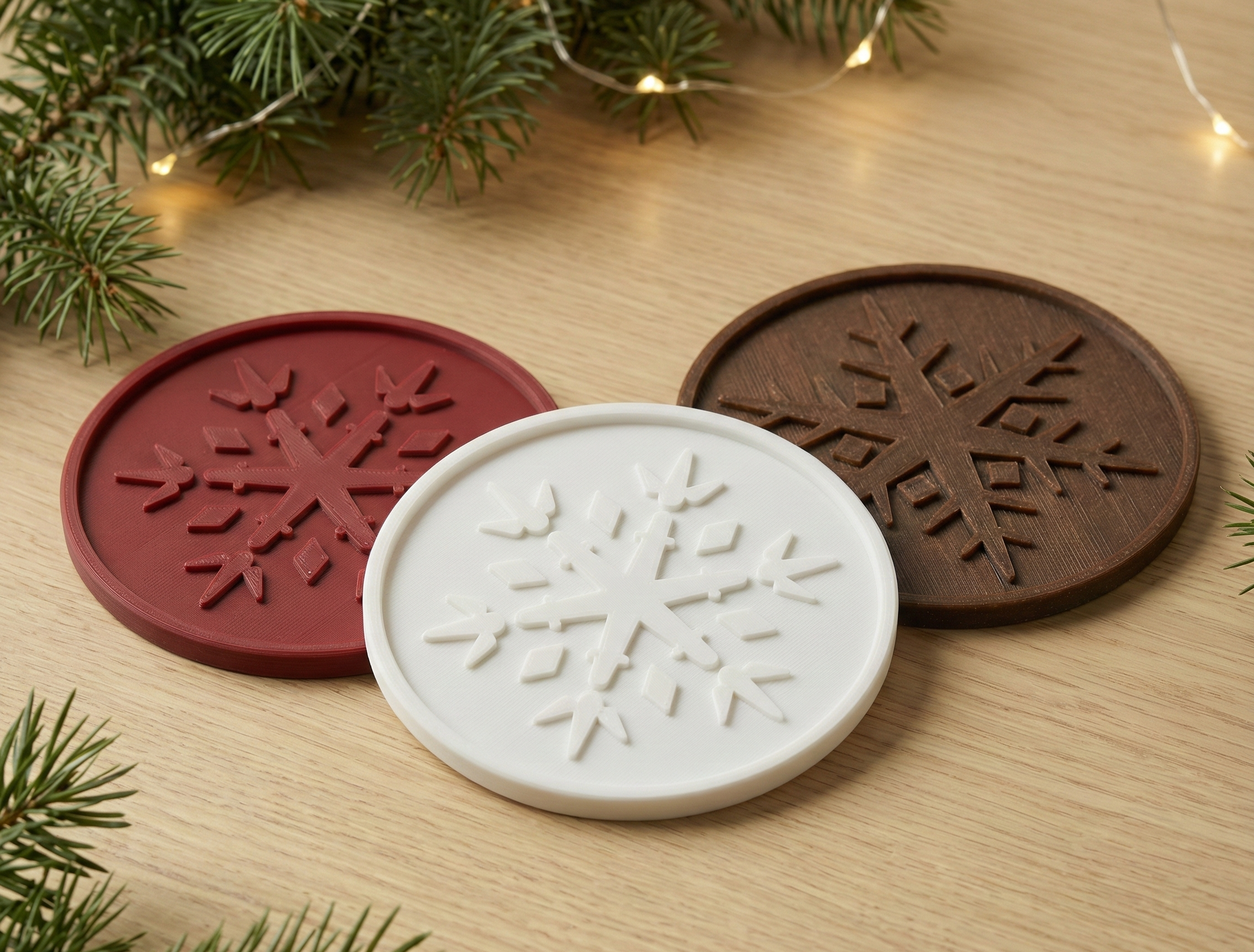 Snowflake Coaster Set - Christmas Winter Decor