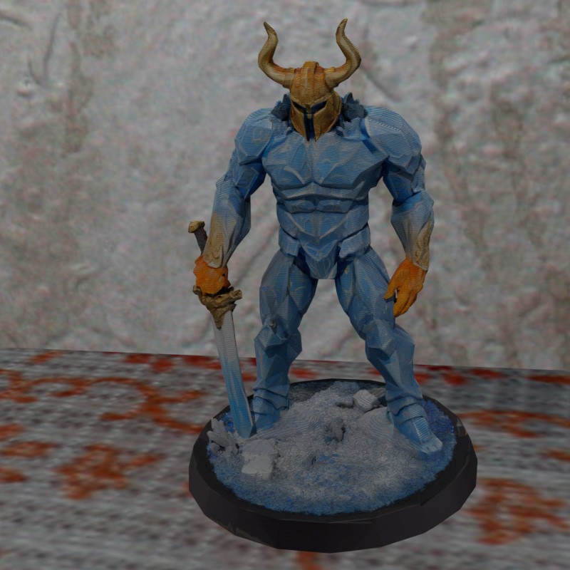 ttrpg DND NPC Ice Guard Frozen warrier nosupport FDMprinting