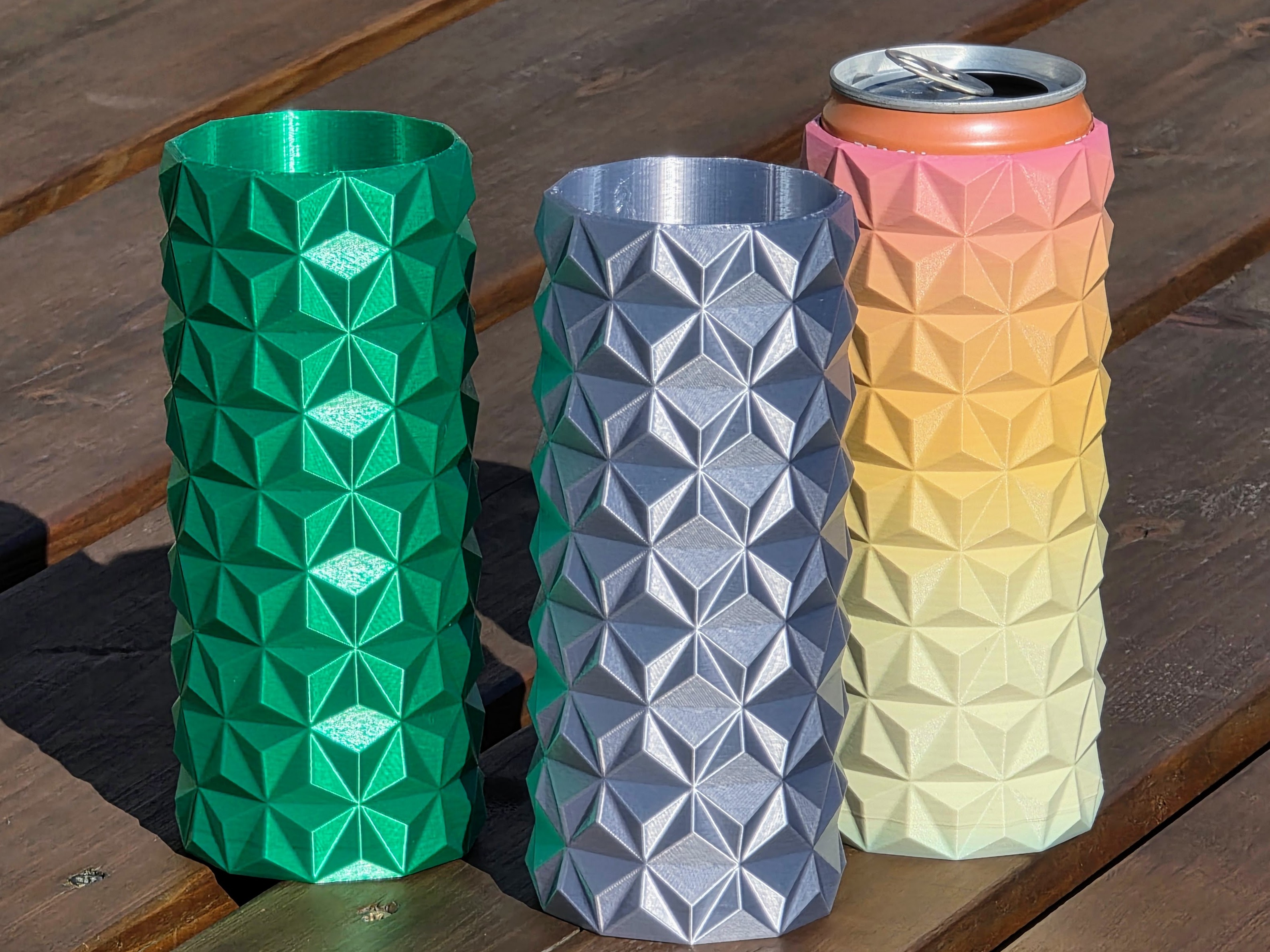 Geometric Slim Can Koozie