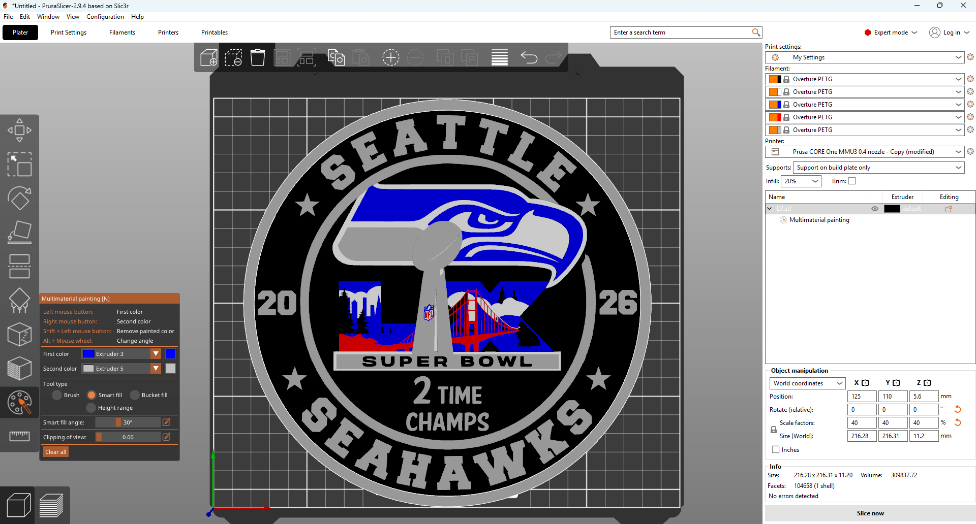 Super Bowl Plaque 2026 Seattle Seahawks