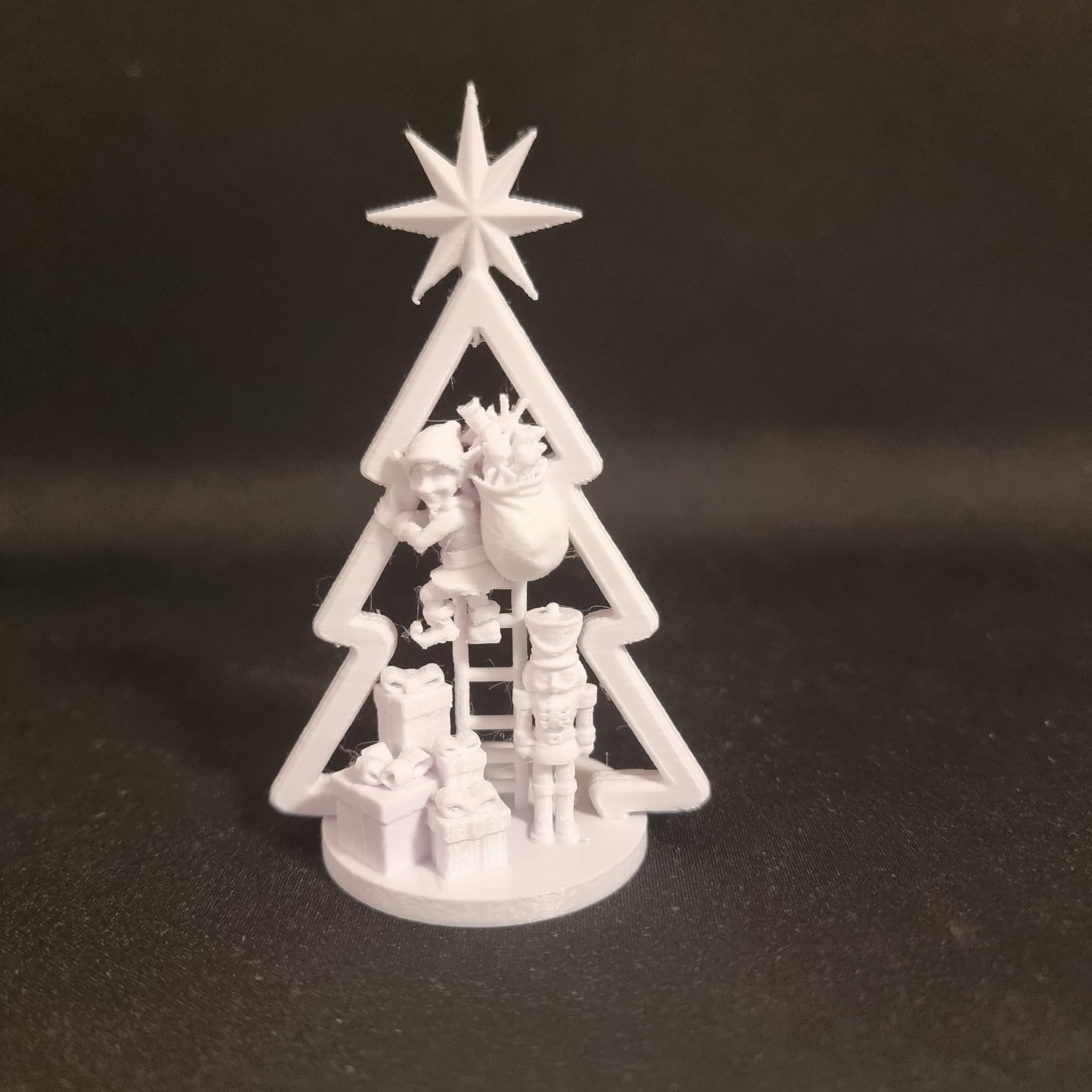 Elf's workshop in a Christmas tree