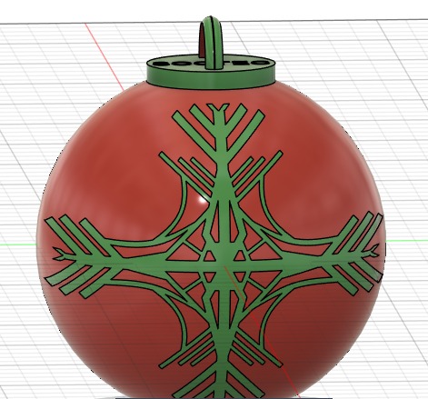 Bola de navidad con grabado de copo de nieve