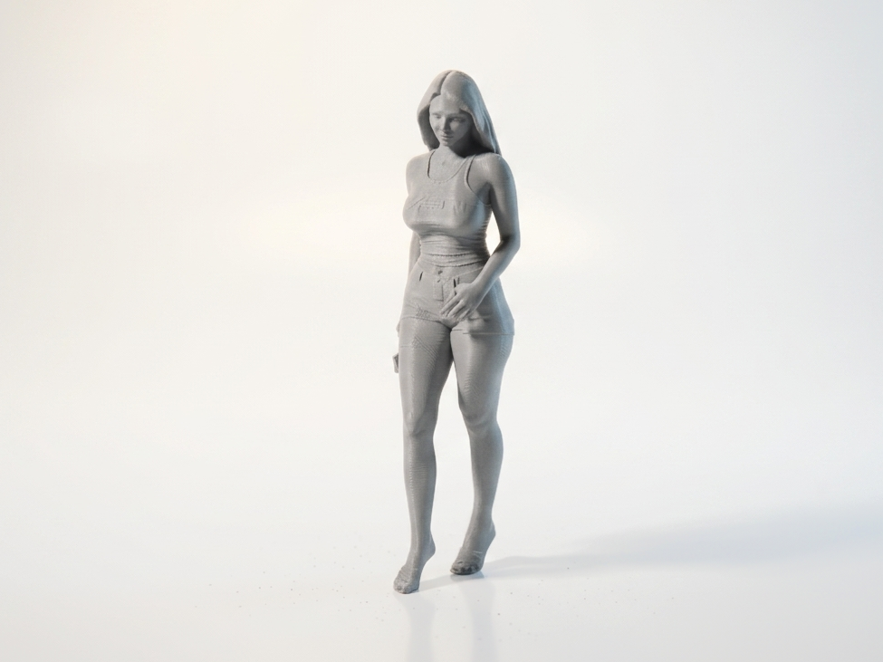 Busty Vest Lady Female Figure Statue 3D Printable
