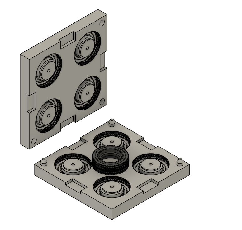 Mold for 1/87 highway truck tyres