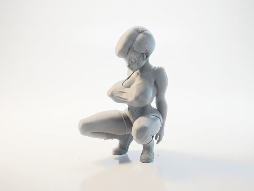 Squatting Female Figurine Statue 3D Printable