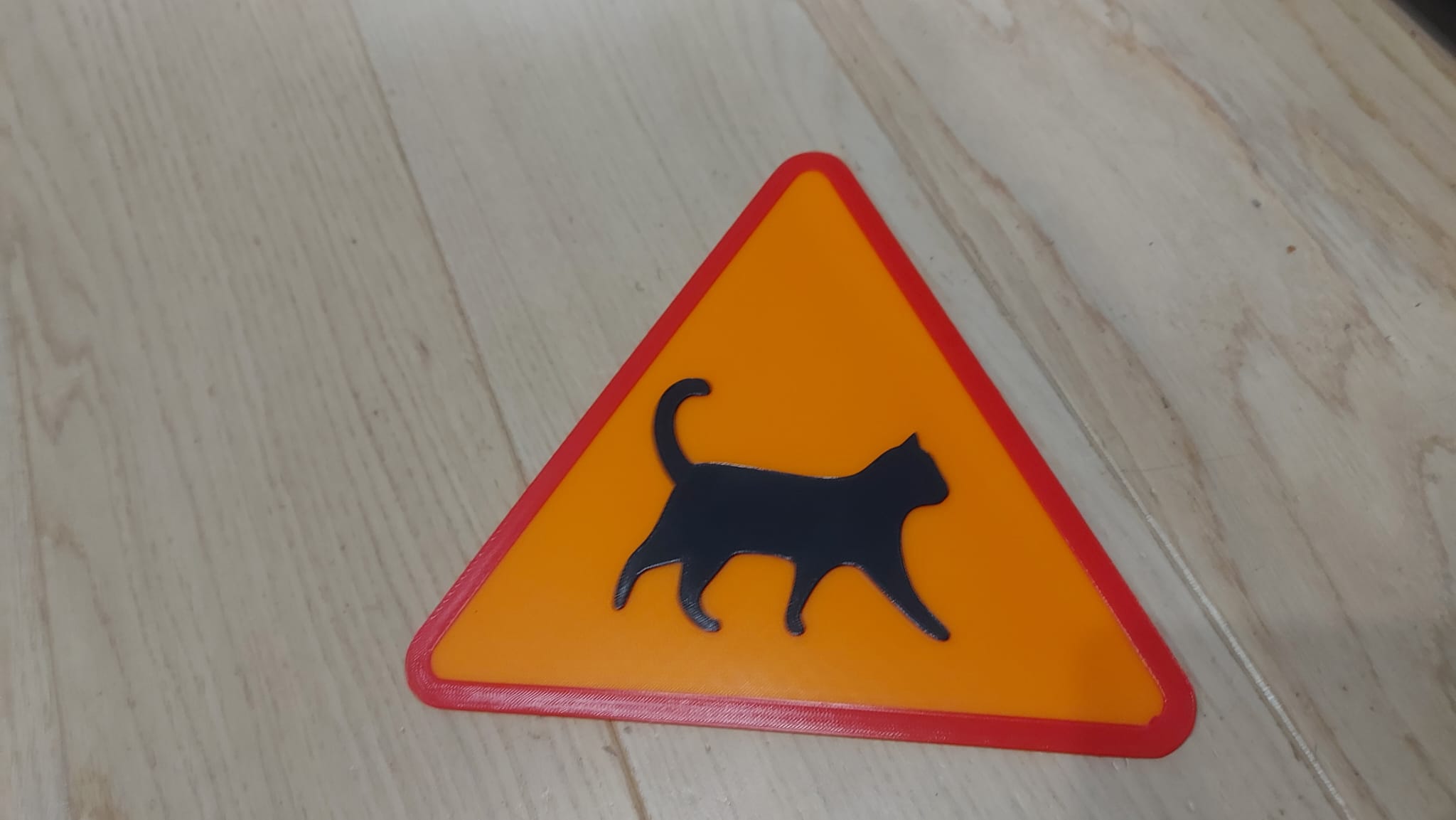 Road Sign: Caution Cats! (Tri-color / No MMU)