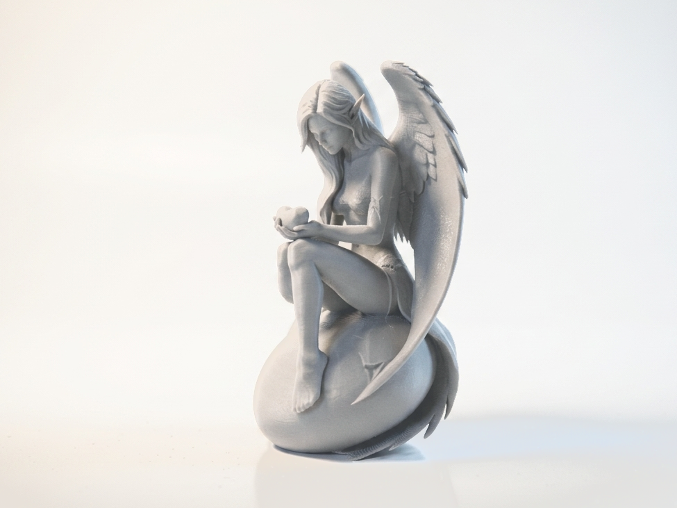 Angel Sitting On Egg Fantasy Figurine 3D Printable