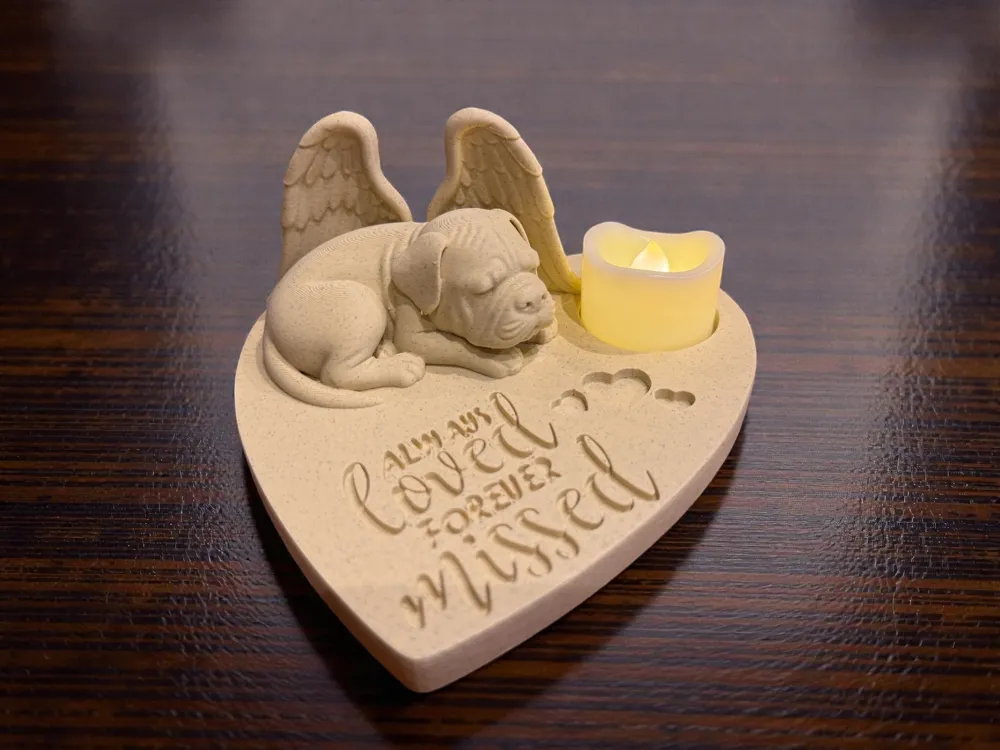 Angel Bullmastiff Memorial Statue - Always Loved Forever Missed