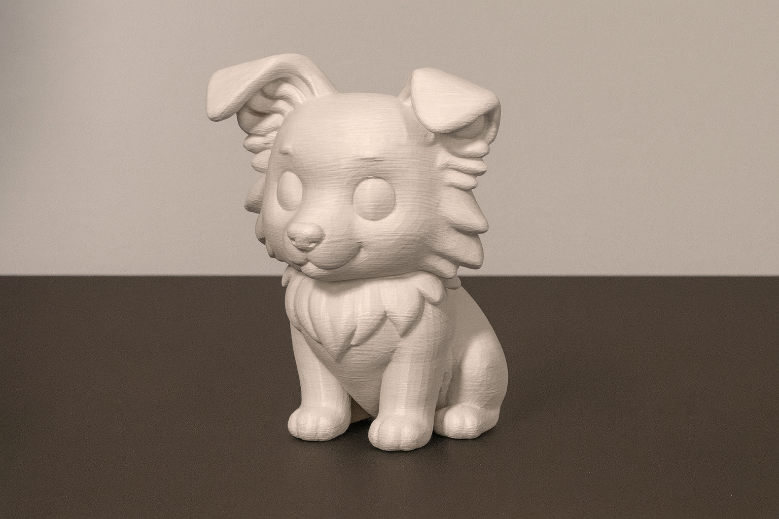 Cute Chibi Border Collie – Kawaii Puppy 3D Figurine