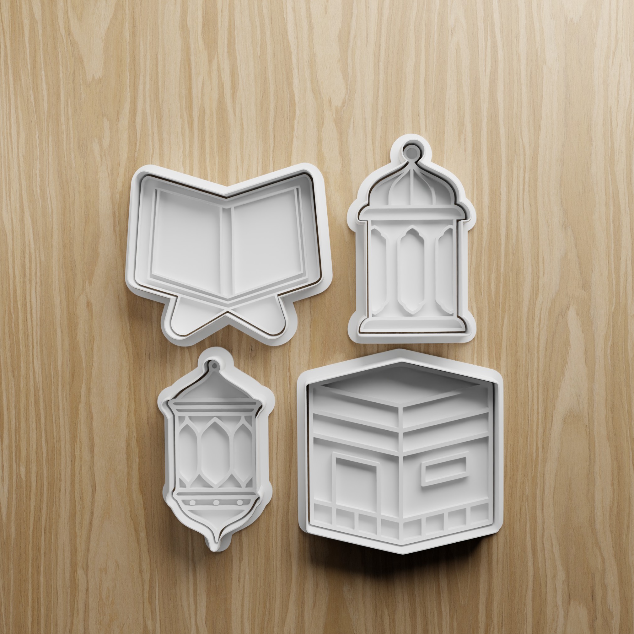 Ramadan Islamic Cookie Cutter STL Bundle | Kaaba Lantern Quran Fondant Cutter Set | 3D Printable