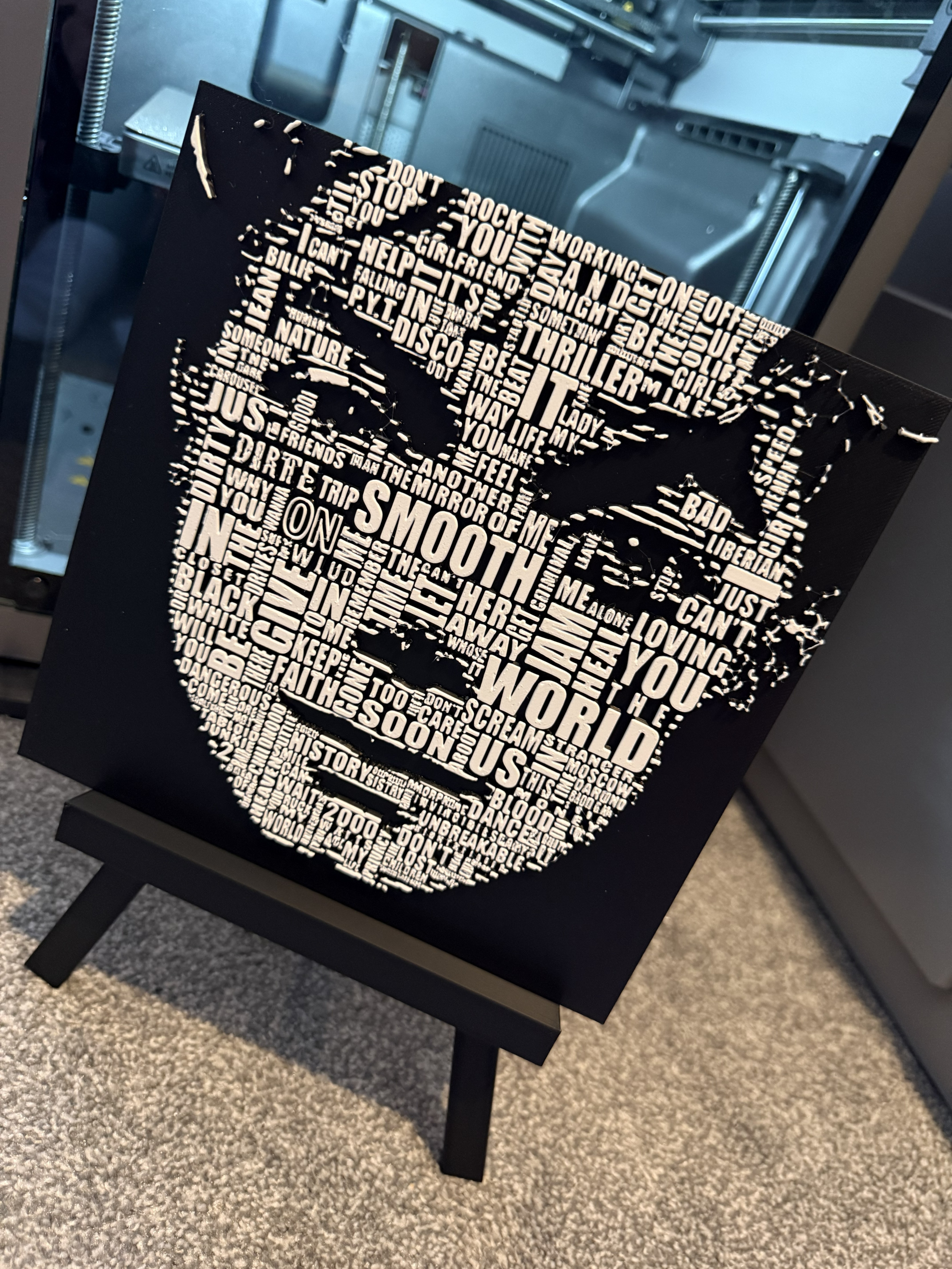 Michael Jackson Typo Portrait Legacy HueForge