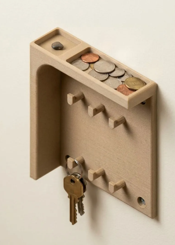 Porta-llaves -Organizador de Entrada Nórdico y Vaciabolsillos (Editable)