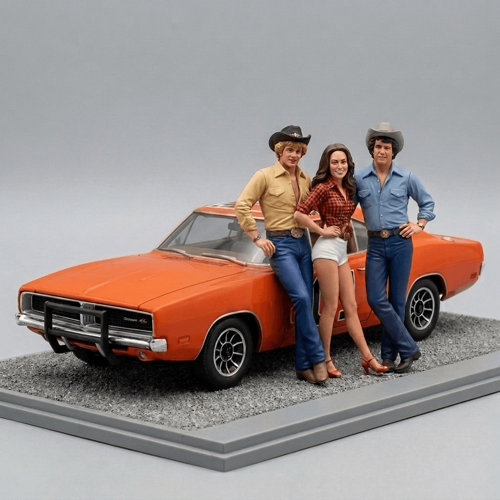 The Dukes of Hazzard - Daisy, the boys & General Lee - 1979