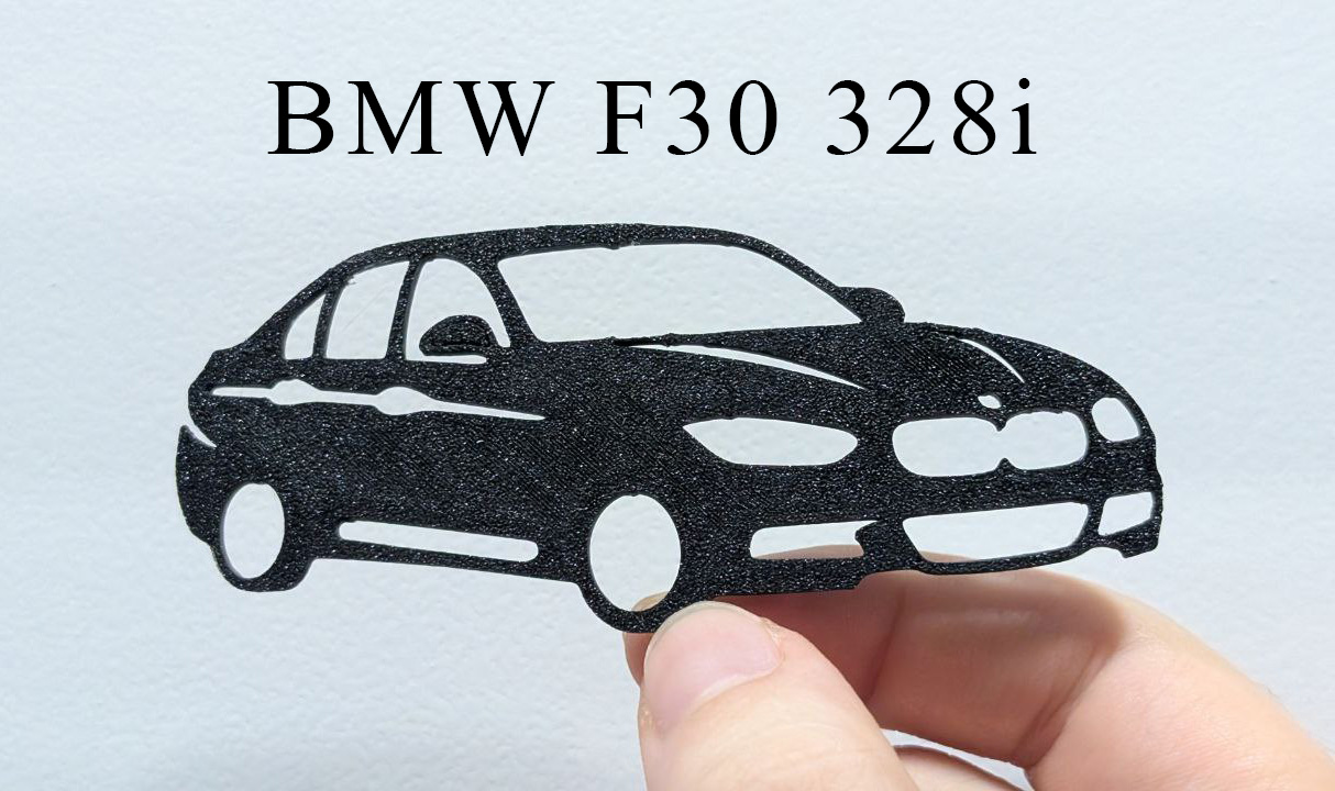 BMW F30 328i – 2D Side View Keychain & Wall Art
