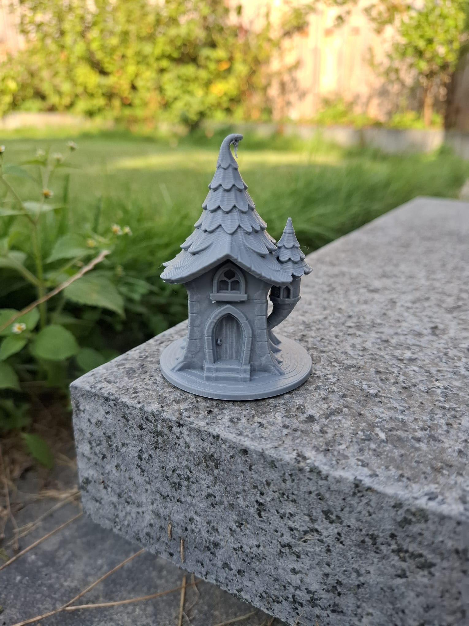 Storybook Tower Cottage – Curled Roof & Turret