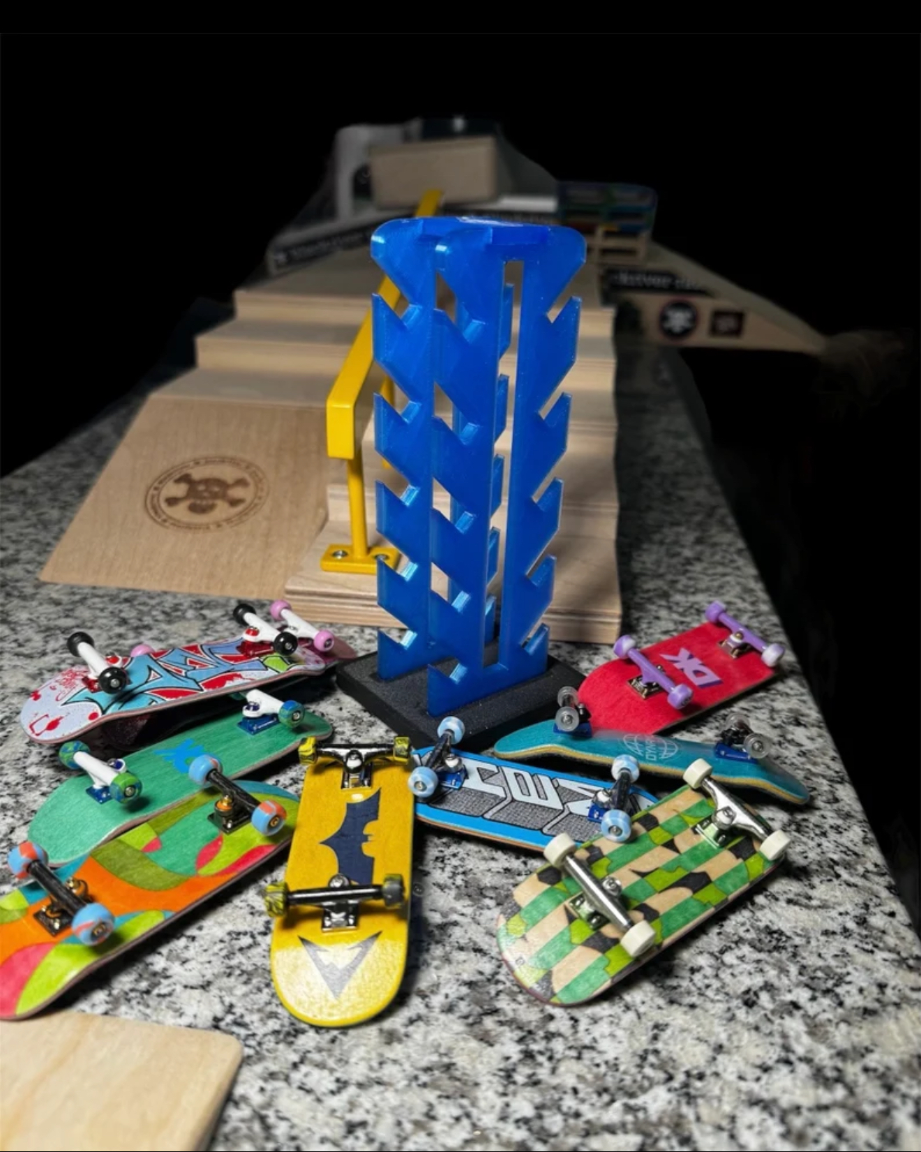 Tommy's Tech Shop - 10 Capacity Fingerboard Rack | Tech Deck Stand | Easy Print