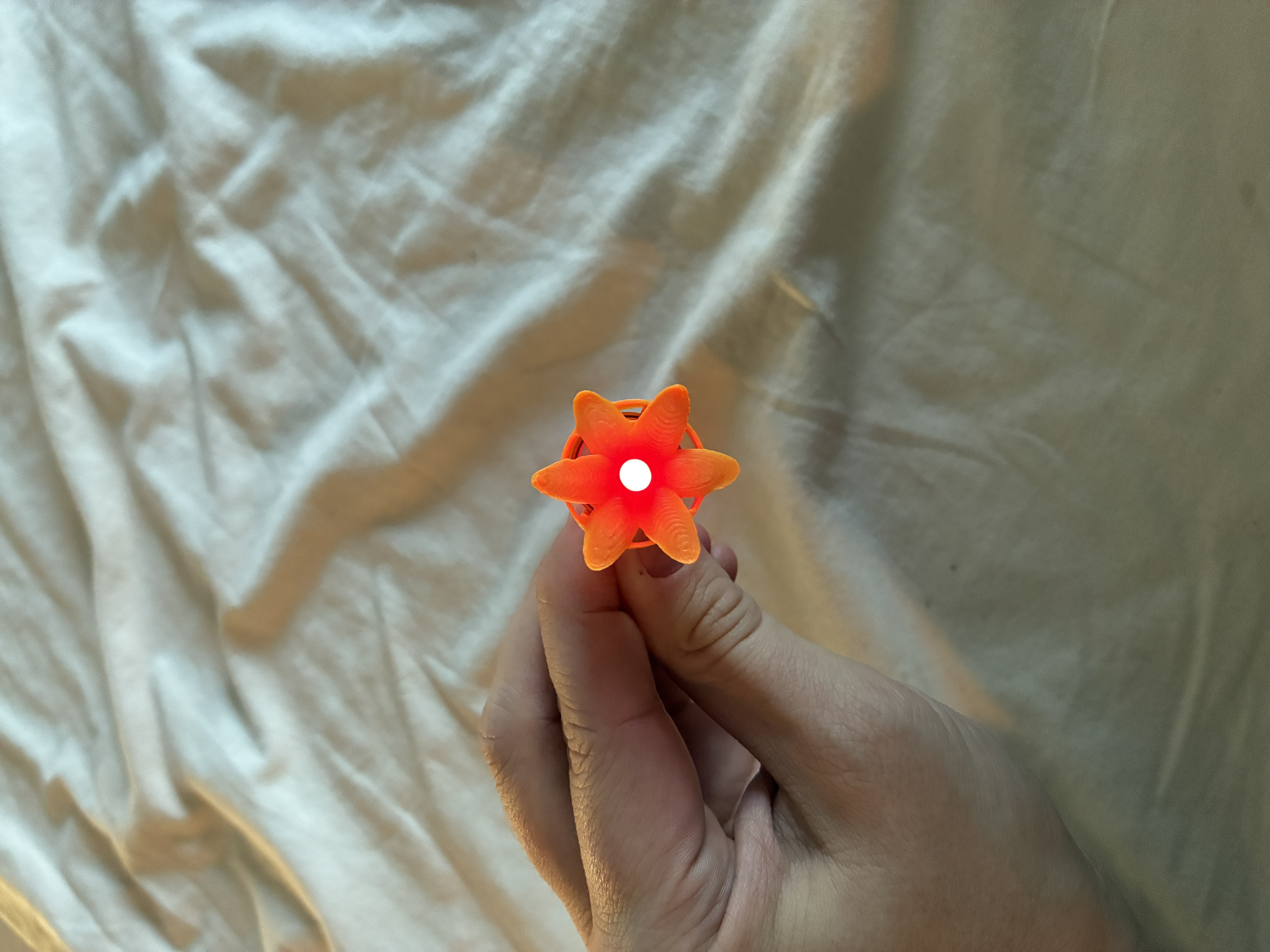 Lightup-Ring with 5mm LED flower - Version 2