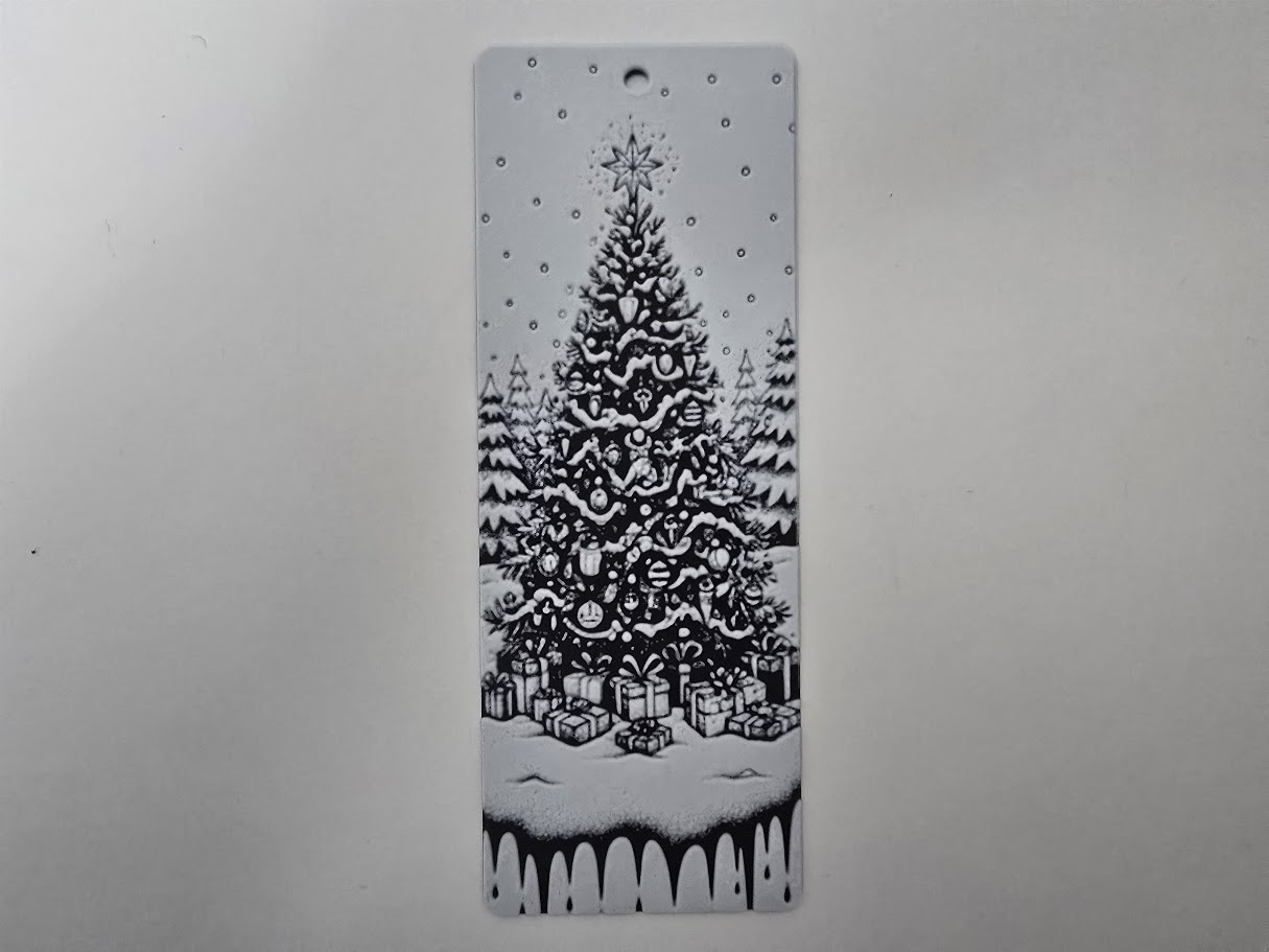 Elegant Monochrome Christmas Tree Bookmark