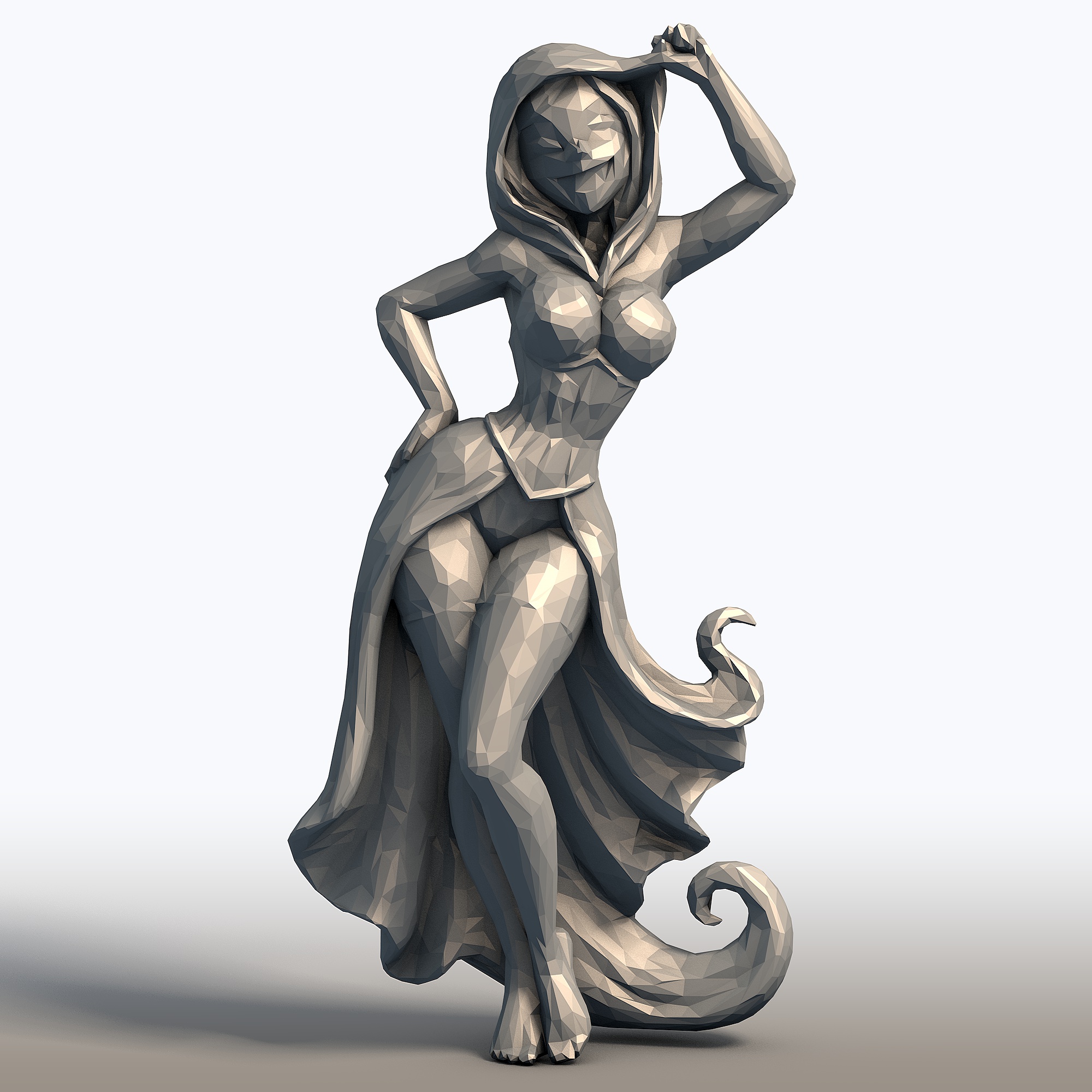 Cheeky Ghost Maiden Sculpture – Playful Halloween Spirit – Flirty & Feminine Ghost Statue