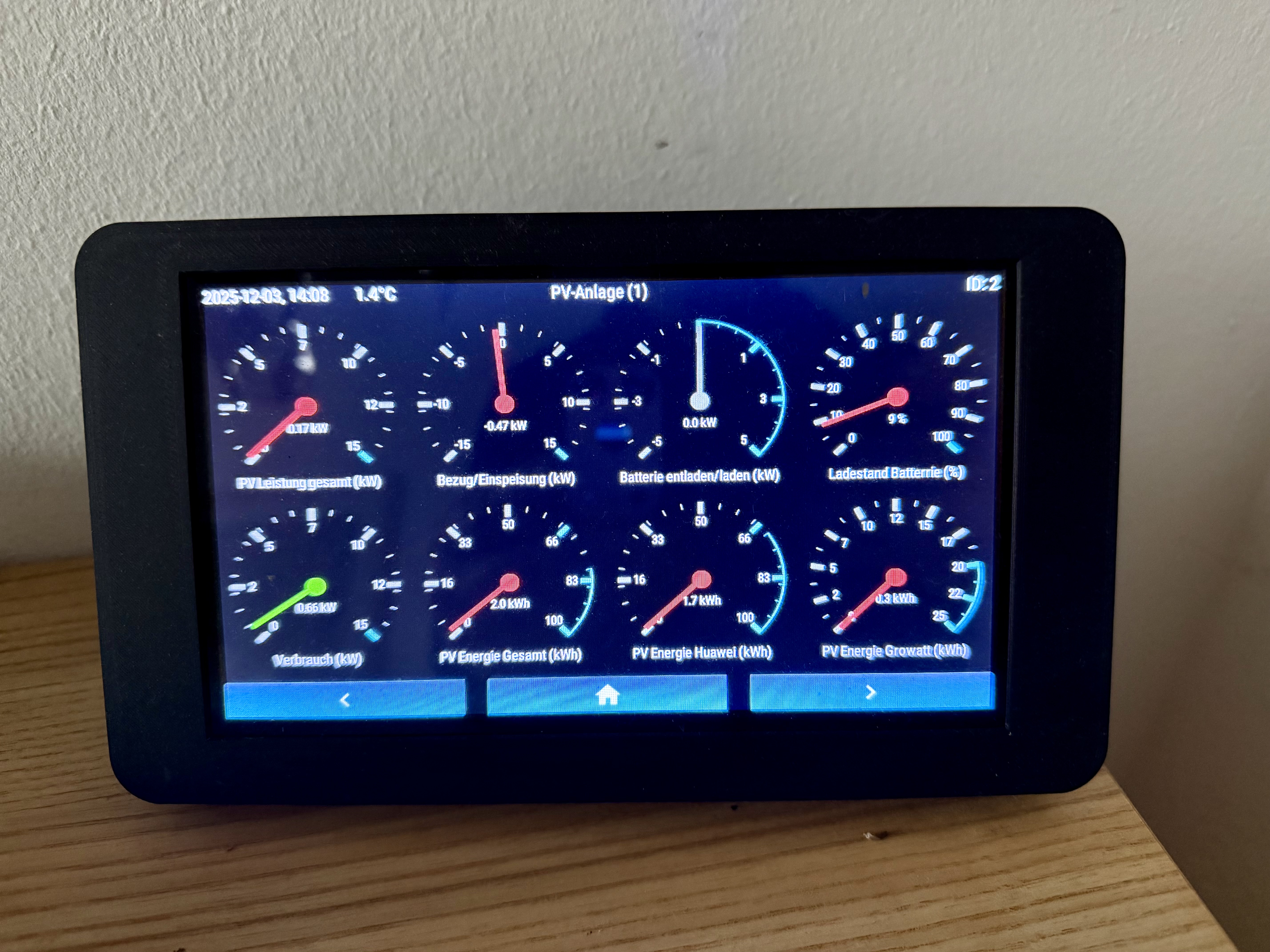 Table top housing for Waveshare ESP32-S3 7inch capacitive touch display