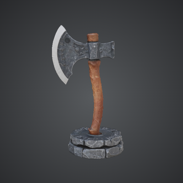 Fantasy Battle Axe Display – Medieval Axe Weapon Statue