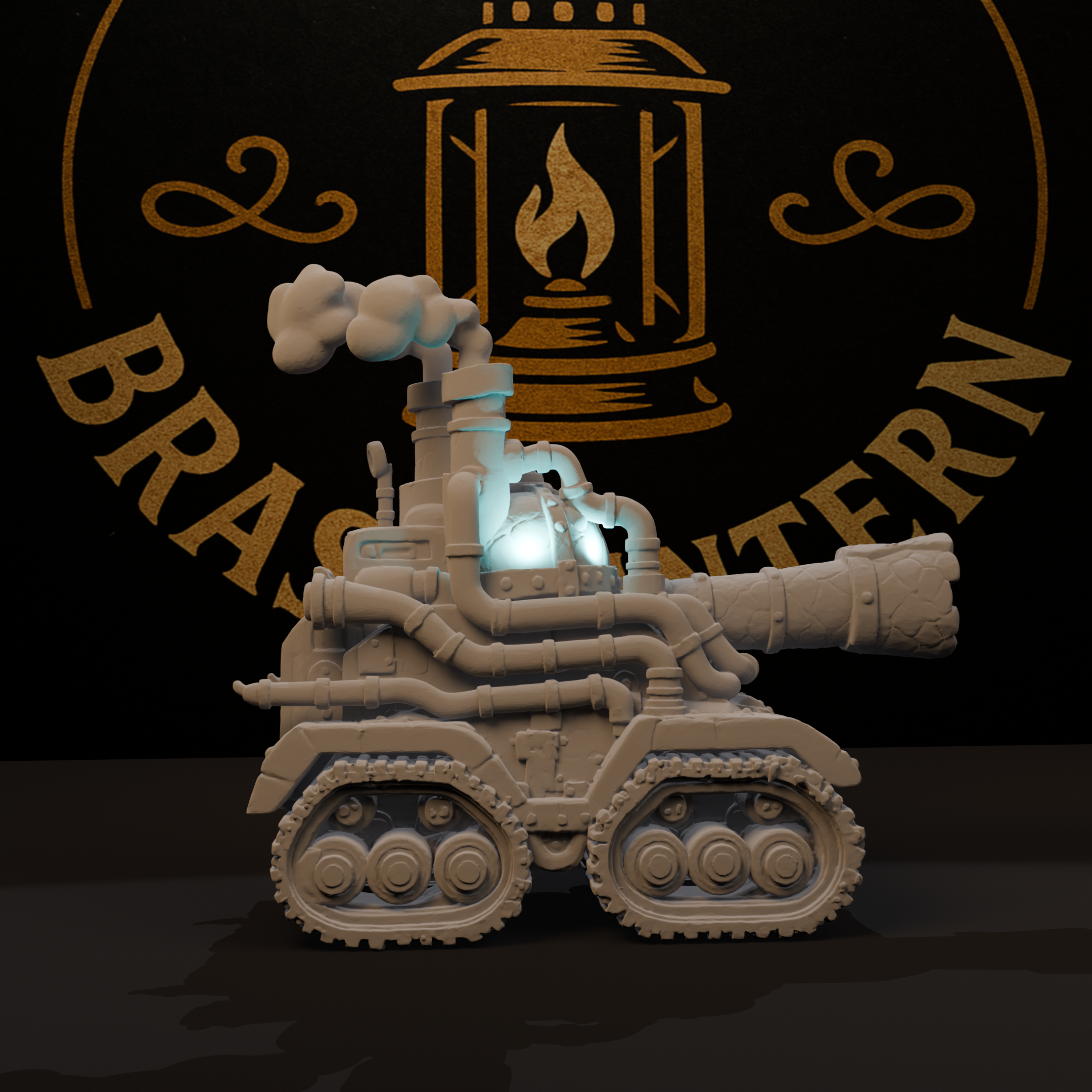 Goblin MechaTank! TTRPG Brass Lantern Minis