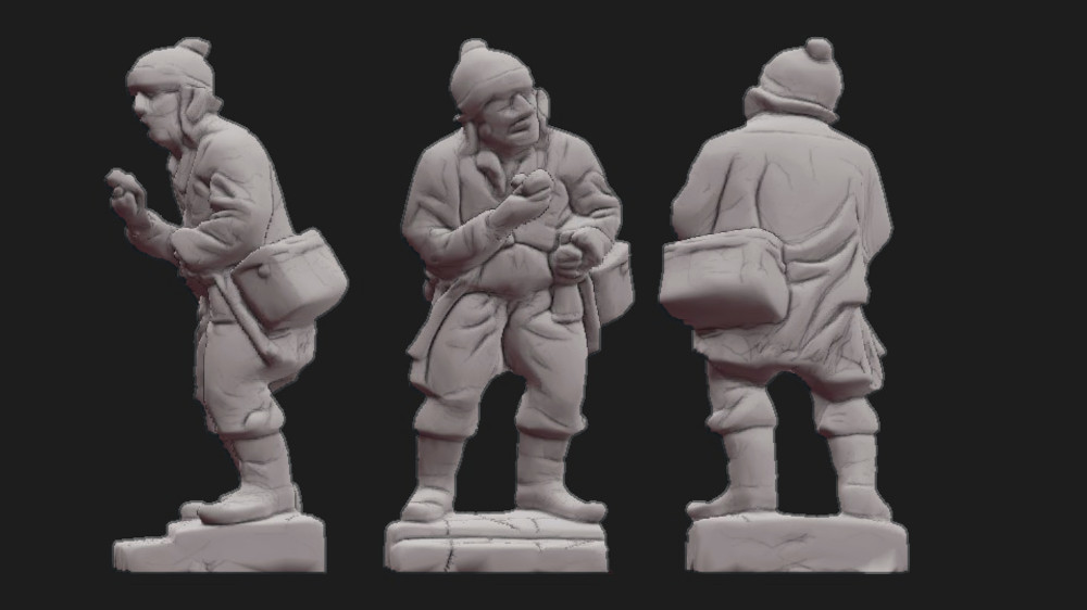 miniature Prospector no support FDM figurine