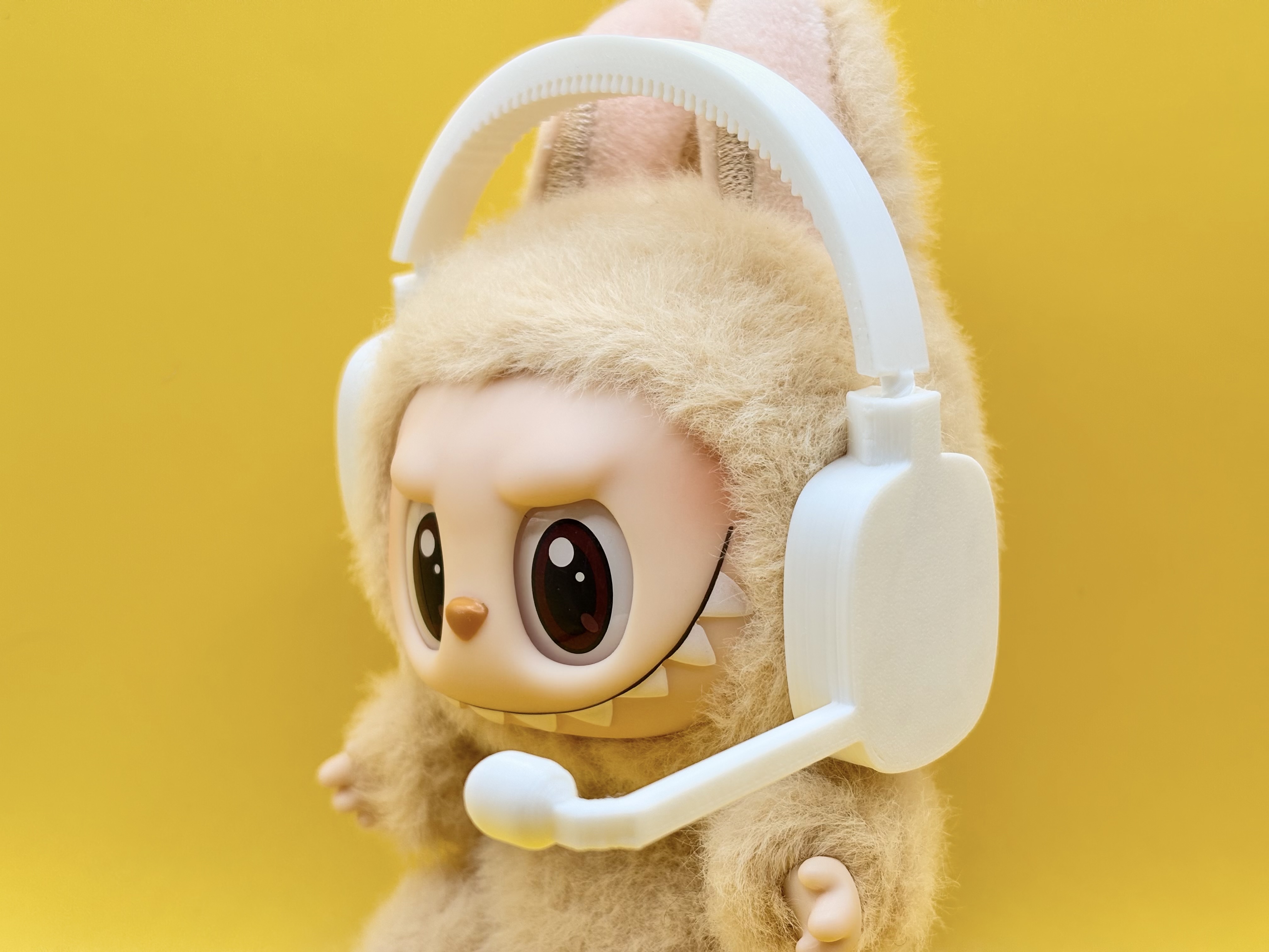 Miniature Over-Ear Headset for Labubu - Print-in-Place