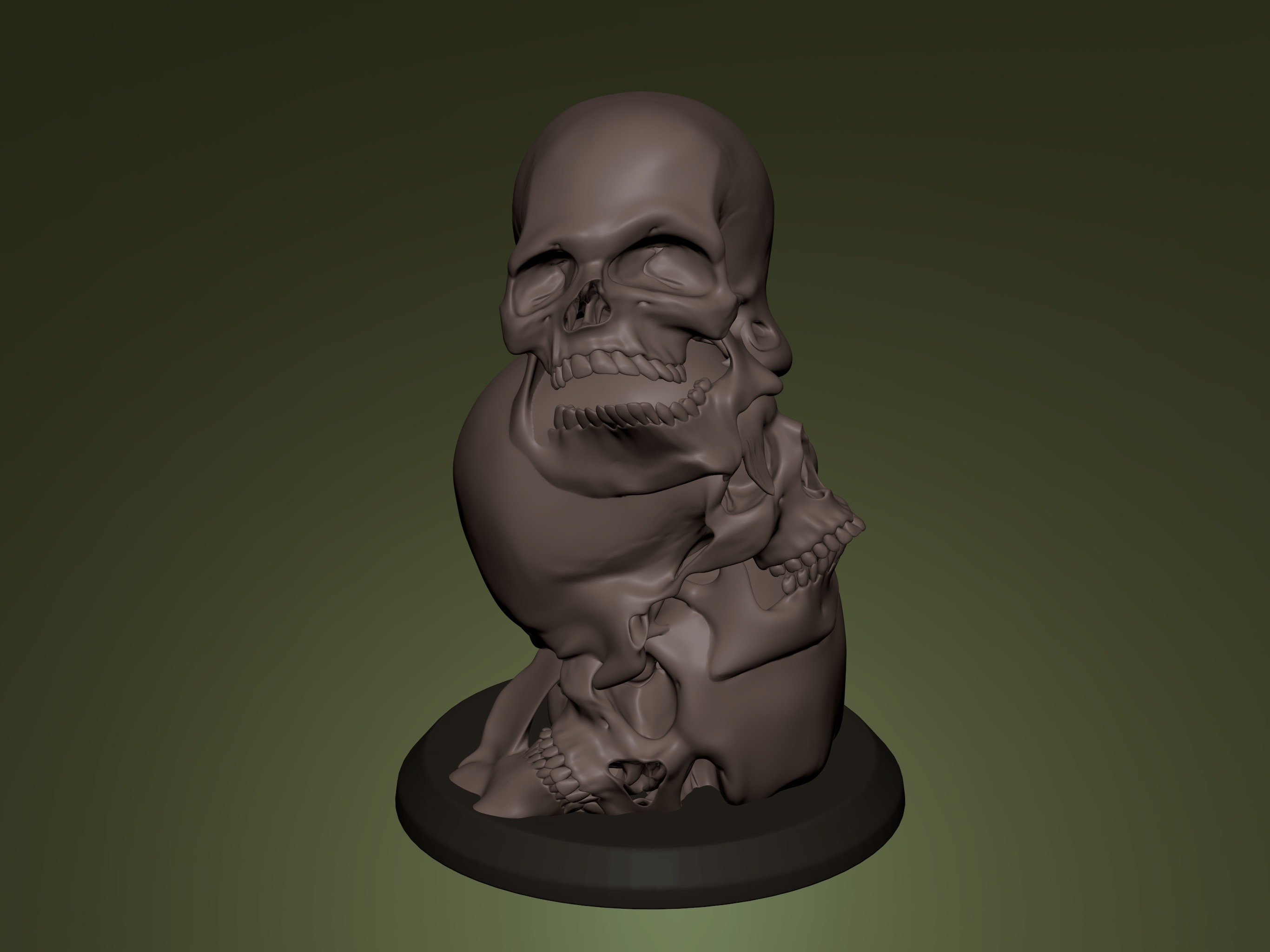 Eternal Echo – Melting Skull Sculpture