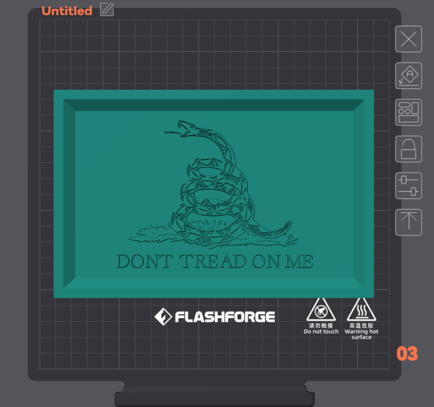Gadsden flag lithophane Don't step on me snake