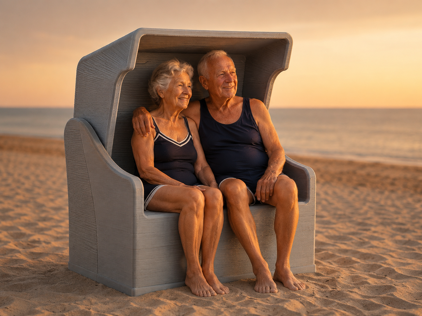 Gemütlicher Strandmoment bei Sonnenuntergang/Cozy beach moment at sunset