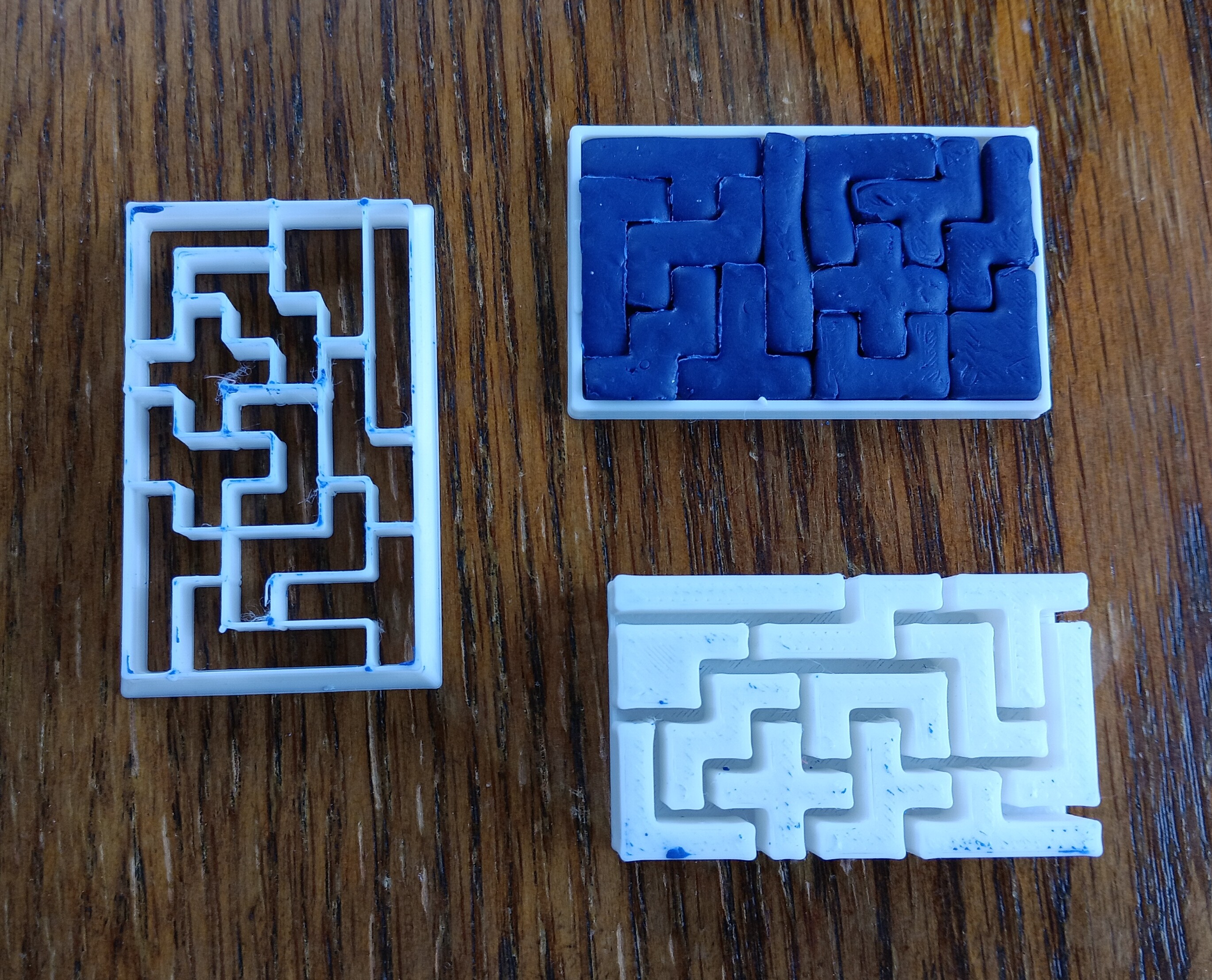 Polymer clay cutter for complete pentomino set (5mm squares)