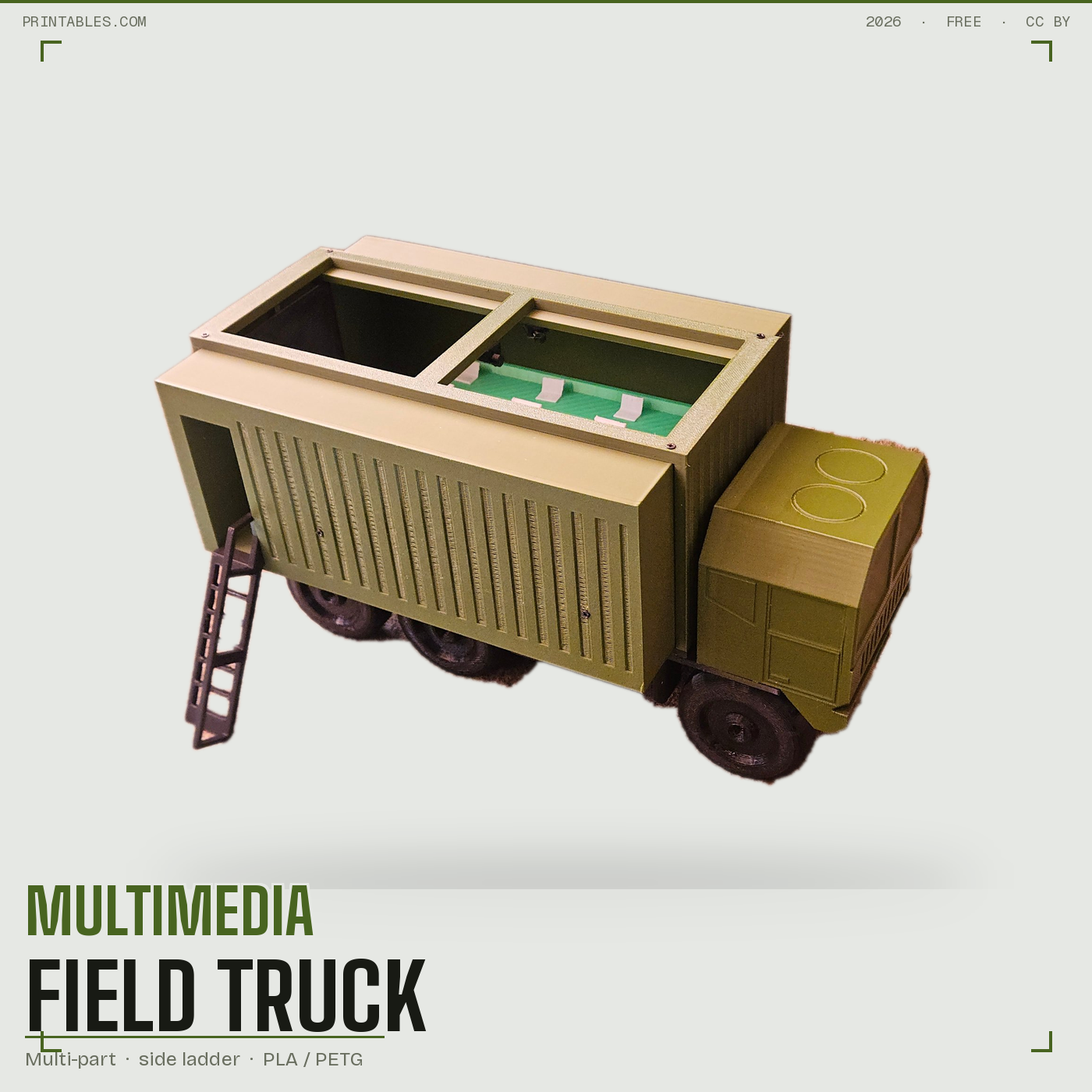 Heavy Tactical Truck with Multimedia Container ISO 20